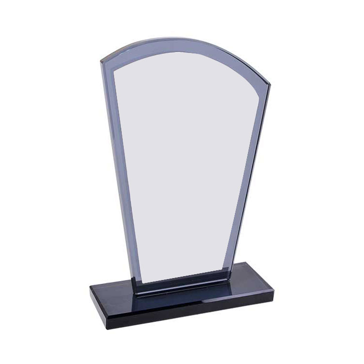 Füme Oval Kristal Cam Plaket
